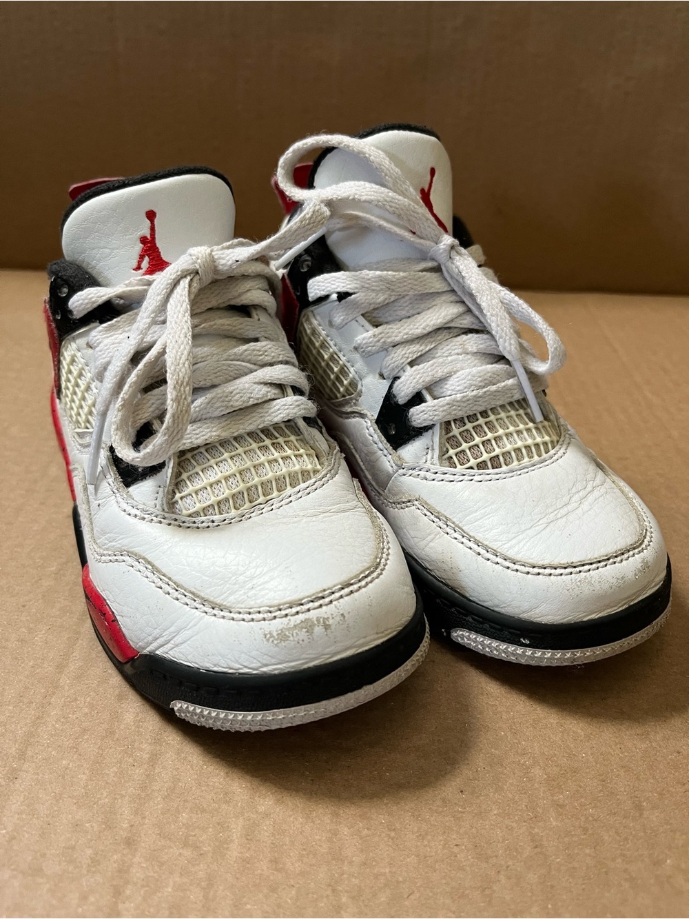 Youth Nike Air Jordan Retro 4 Red Cement Size 11C Mesh